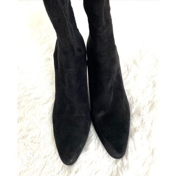 Stuart Weitzman Womens Suede Over The Knee Pull On Boots Black Size 36 Heeled - Picture 10 of 15